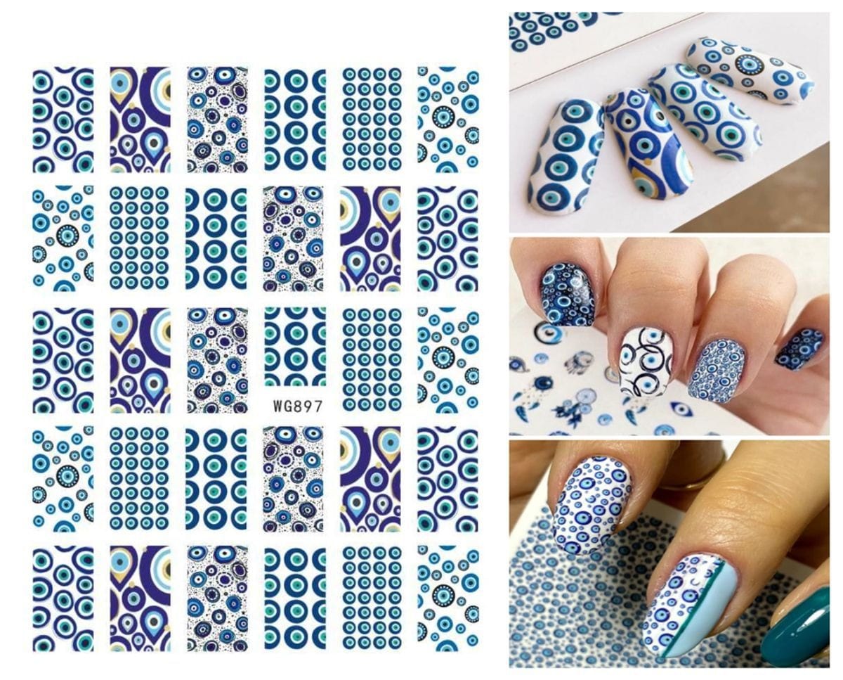 Greek Evil Eye Design 12 Evil Eye Nail Art Sticker