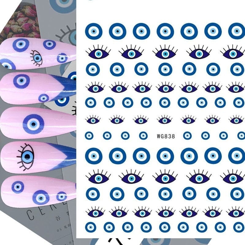 Greek Evil Eye Design 13 Evil Eye 3D Design Nails Stickers