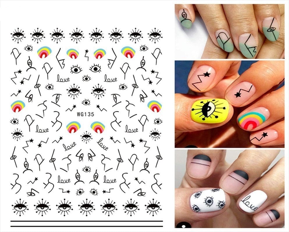 Greek Evil Eye Design 19 Evil Eye 3D Design Nails Stickers