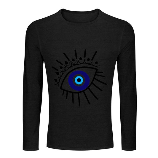 Greek Evil Eye Design 2 / Black / S Evil Eye long sleeve Casual Shirt