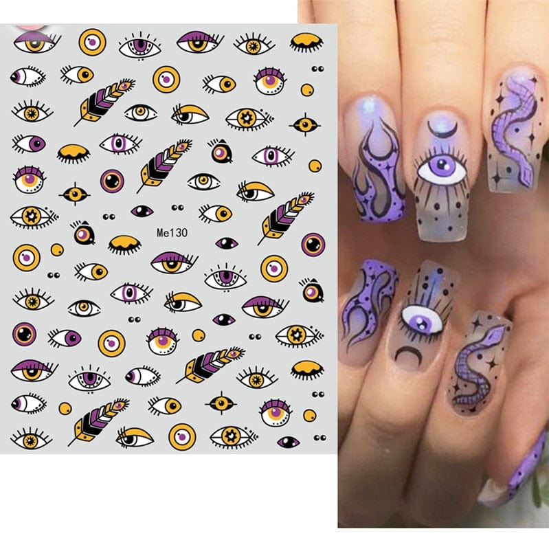 Greek Evil Eye Design 2 Evil Eye 3D Design Nails Stickers