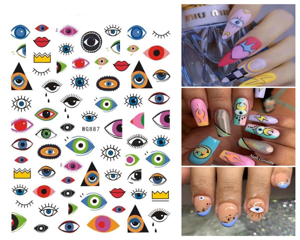 Greek Evil Eye Design 2 Evil Eye Nail Art Sticker