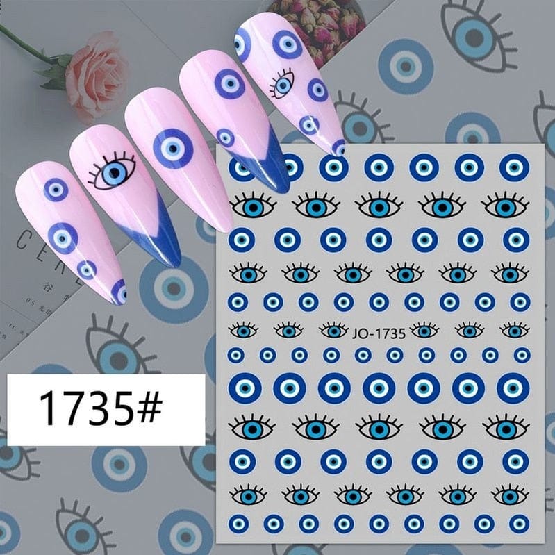 Greek Evil Eye Design 22 Evil Eye 3D Design Nails Stickers