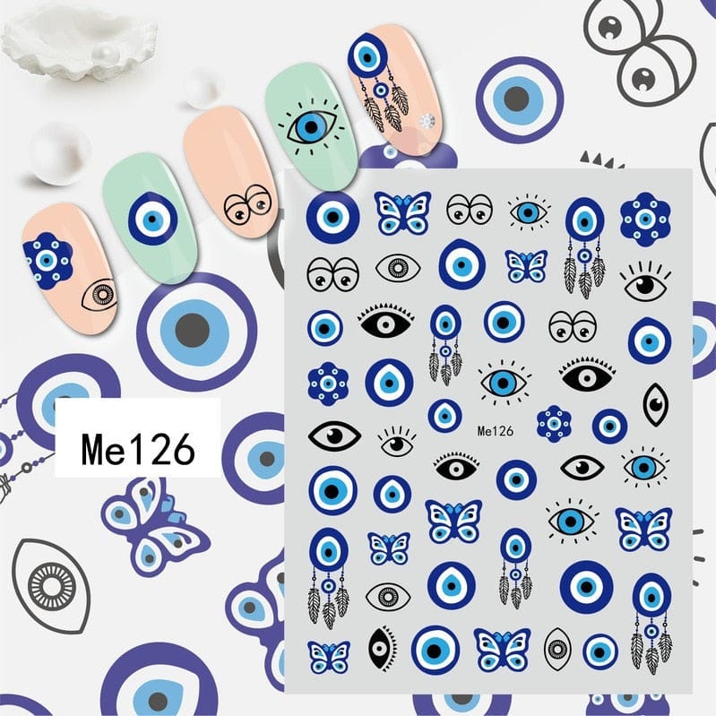 Greek Evil Eye Design 3 Evil Eye 3D Design Nails Stickers