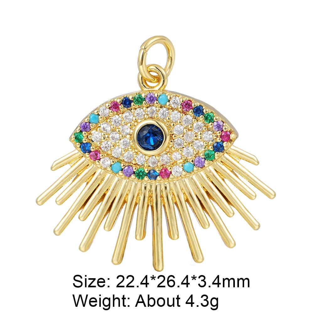 Greek Evil Eye Design 3 Multicolor Evil Eye Charm Pendants