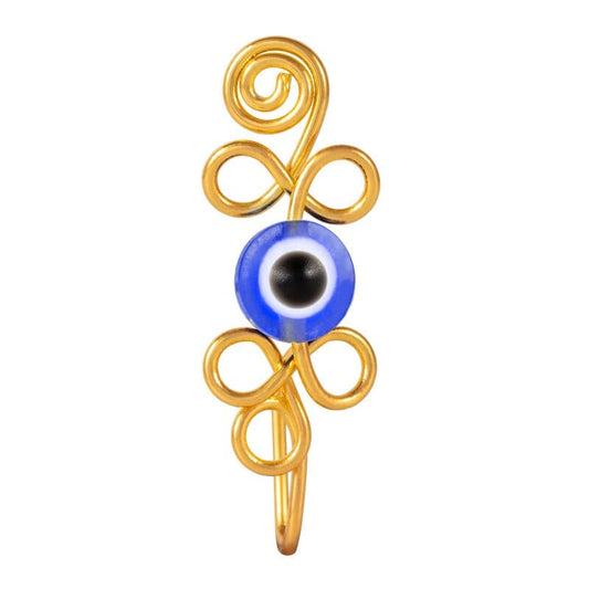 Greek Evil Eye Design 4 Evil Eye Steel Nose Cuff