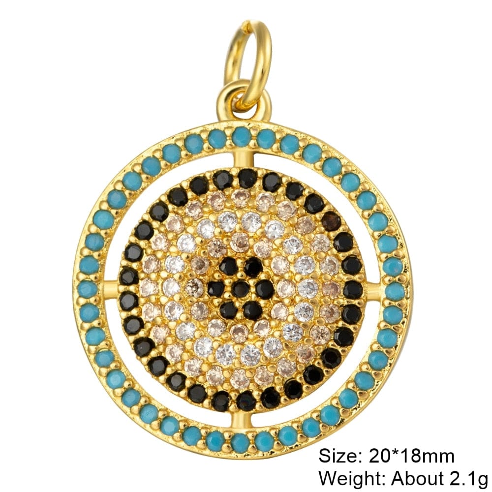 Greek Evil Eye Design 5 Multicolor Evil Eye Charm Pendants