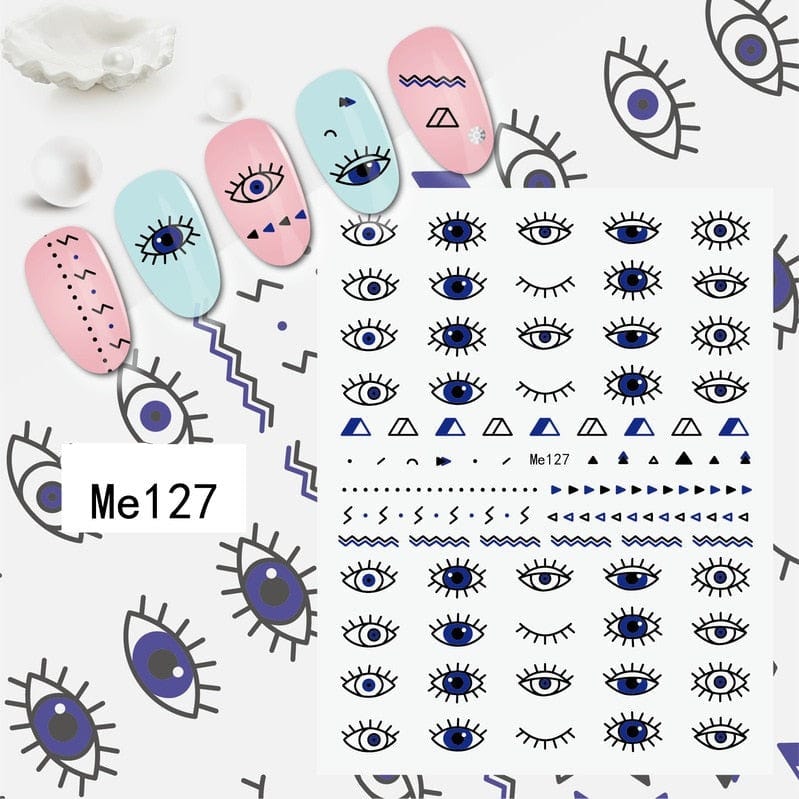 Greek Evil Eye Design 6 Evil Eye 3D Design Nails Stickers