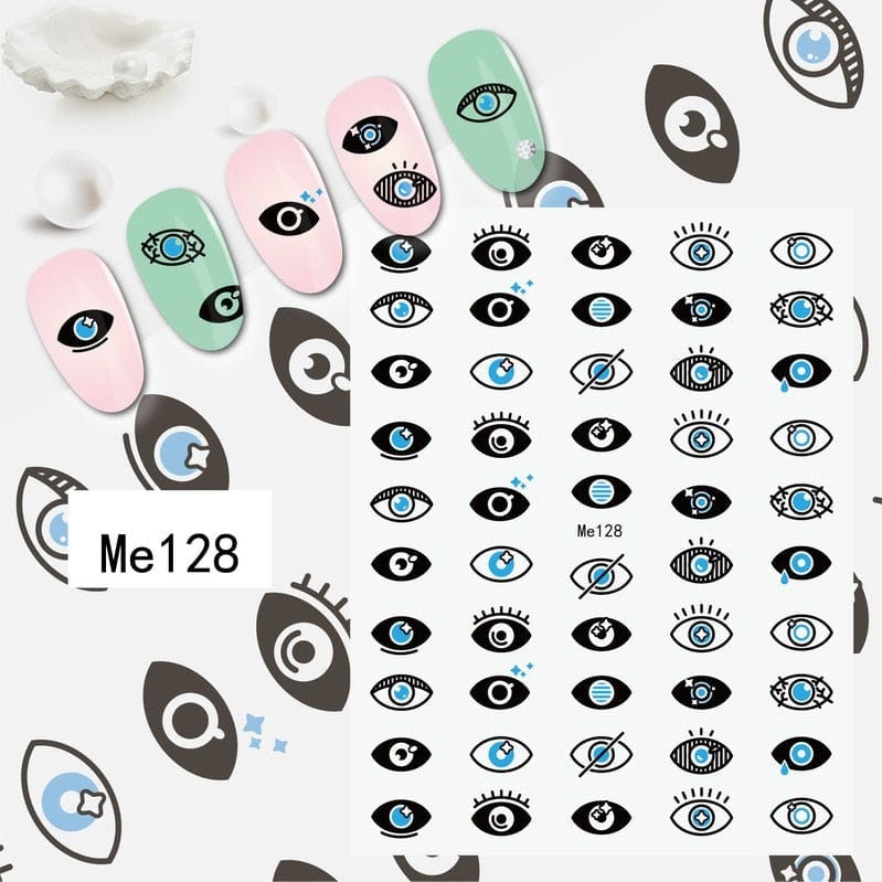 Greek Evil Eye Design 7 Evil Eye 3D Design Nails Stickers