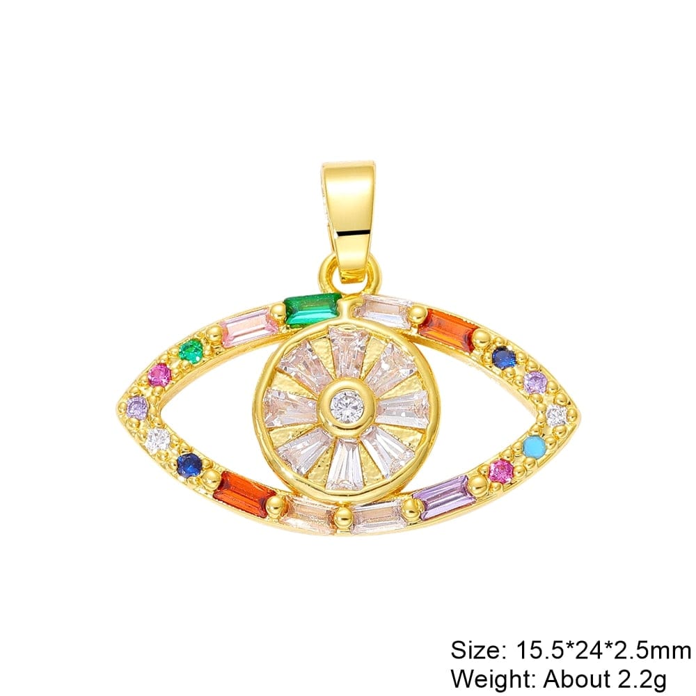 Greek Evil Eye Design 8 Multicolor Evil Eye Charm Pendants