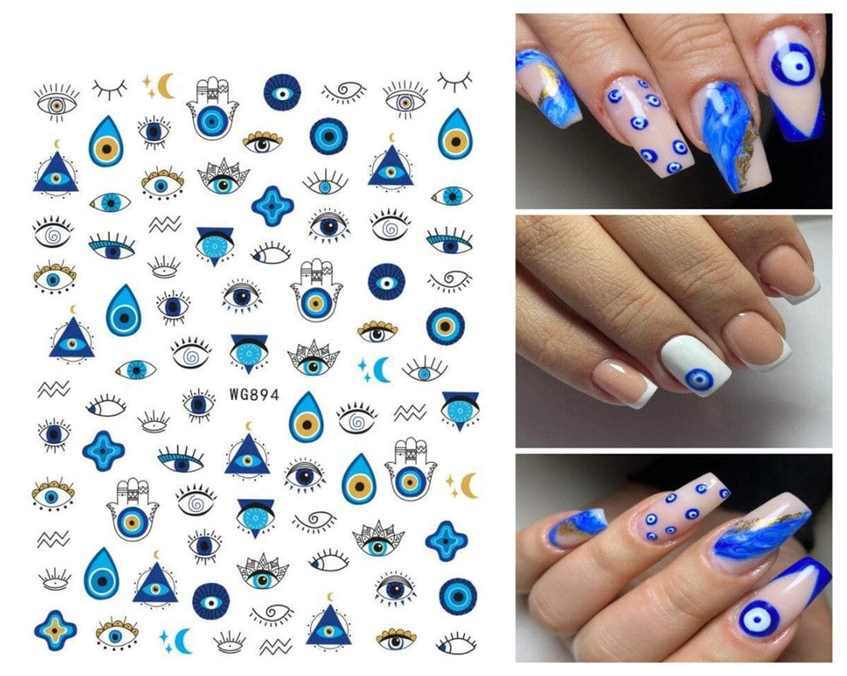 Greek Evil Eye Design 9 Evil Eye Nail Art Sticker