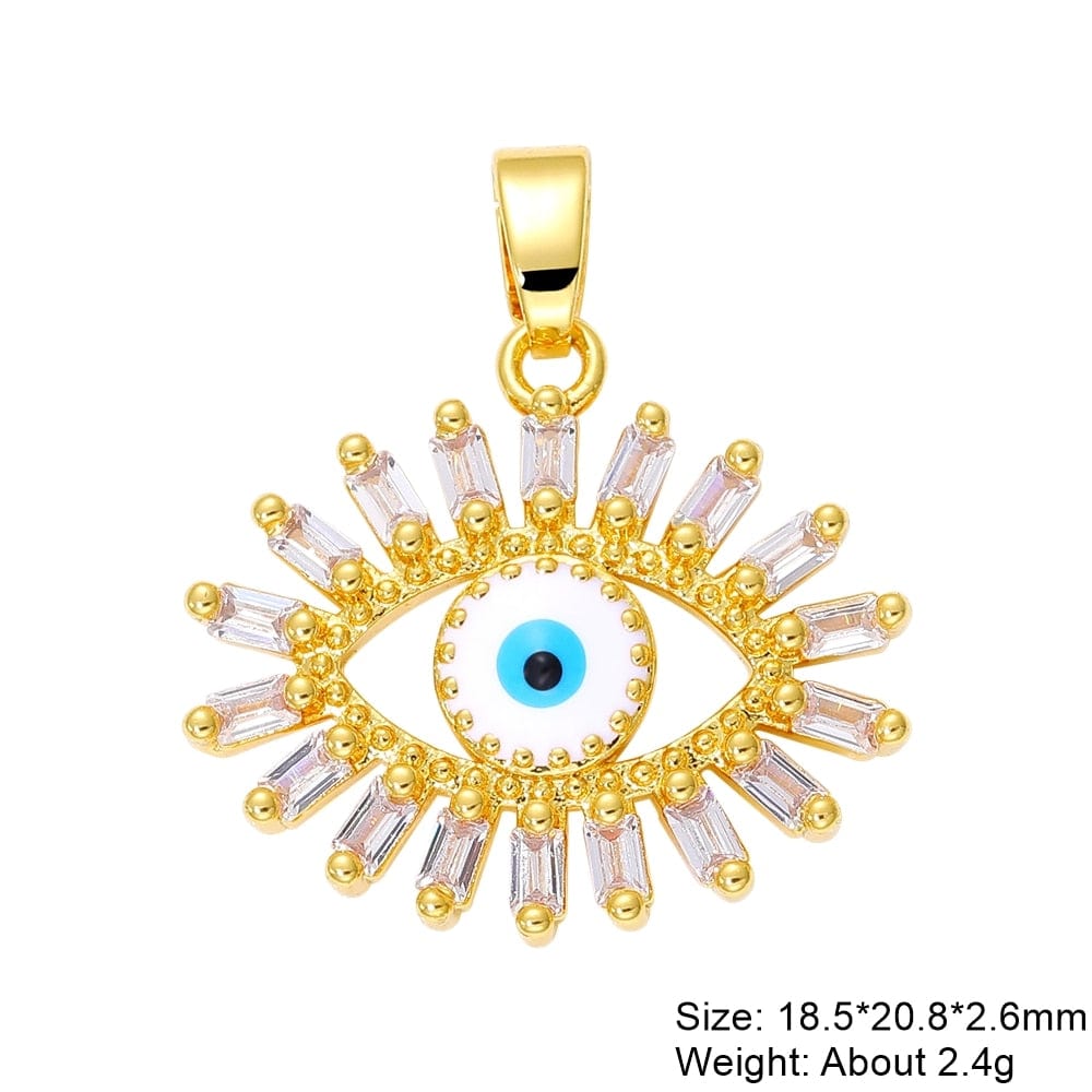 Greek Evil Eye Design 9 Multicolor Evil Eye Charm Pendants