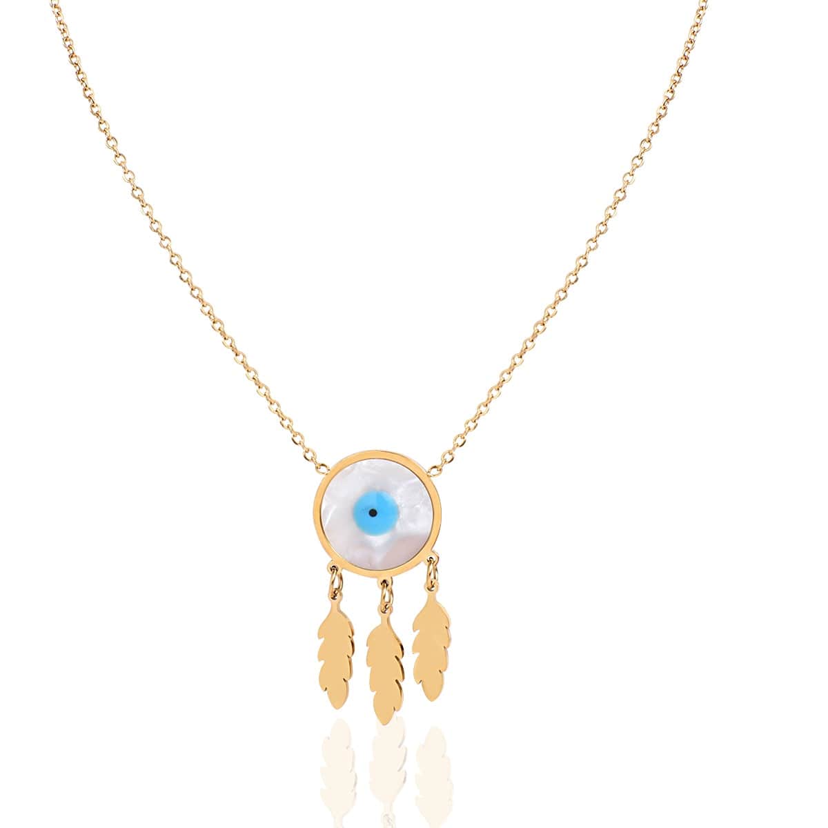 Greek Evil Eye Dream Catcher Pendant Evil Eye Stainless Steel Pendant Necklace