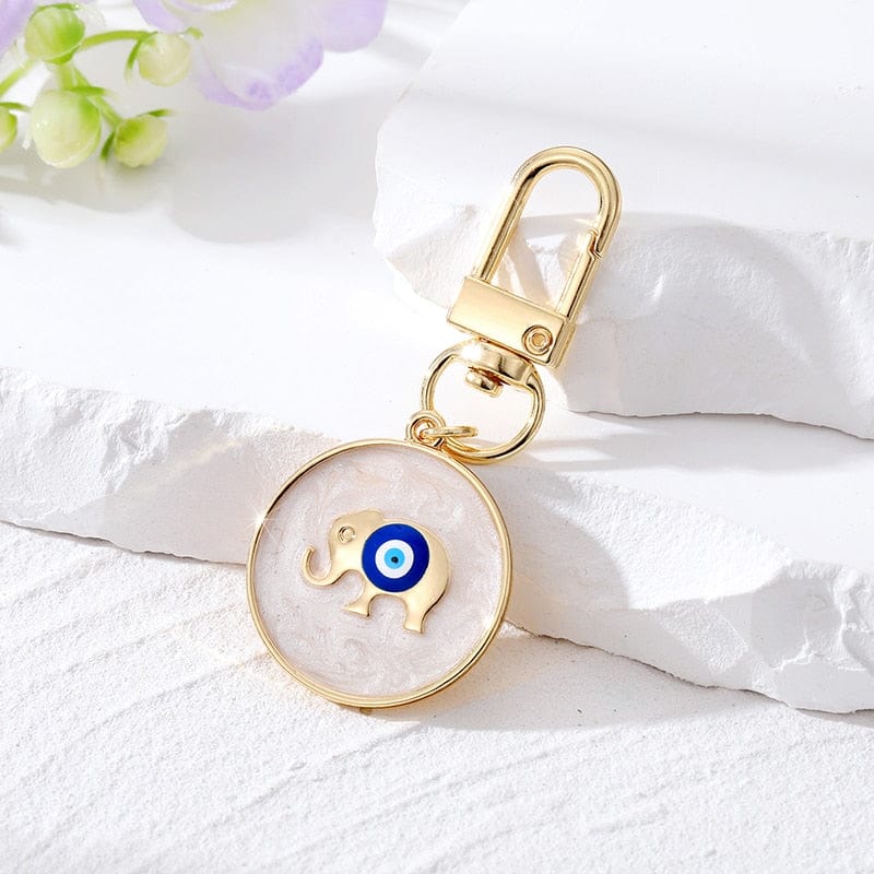 Greek Evil Eye Elephant / Golden Evil Eye Classic Design Keychains