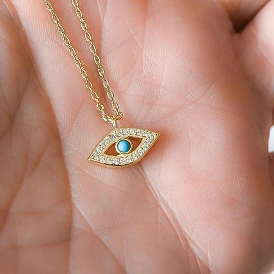 Greek Evil Eye Evil Eye 14K Gold Plated Choker Necklace