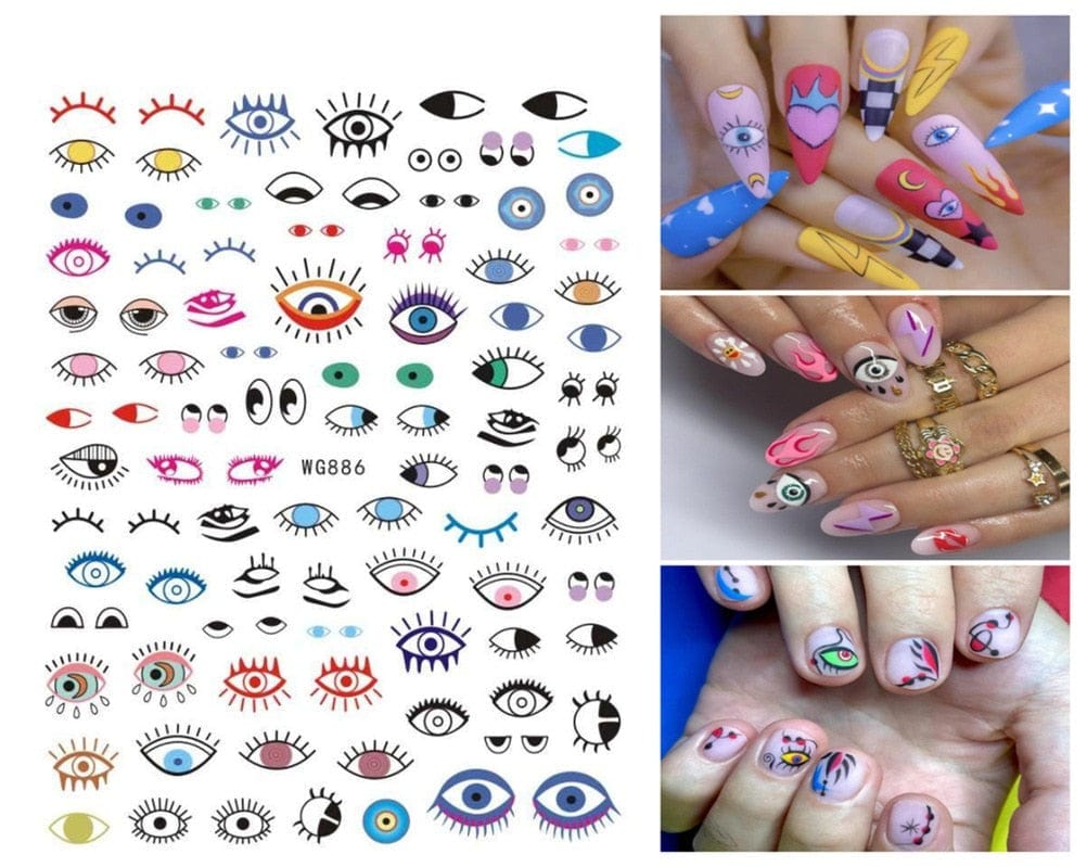 Greek Evil Eye Evil Eye 3D Design Nails Stickers