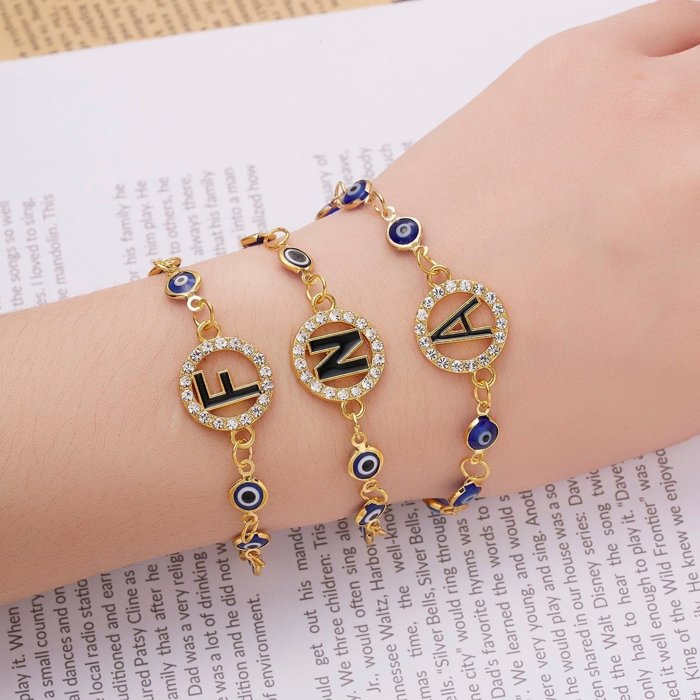 Greek Evil Eye Evil Eye Alphabetic Bracelet