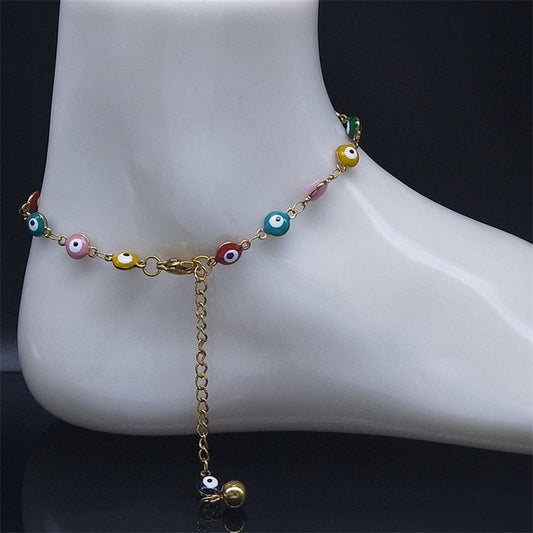 Greek Evil Eye Evil Eye Beaded Anklet