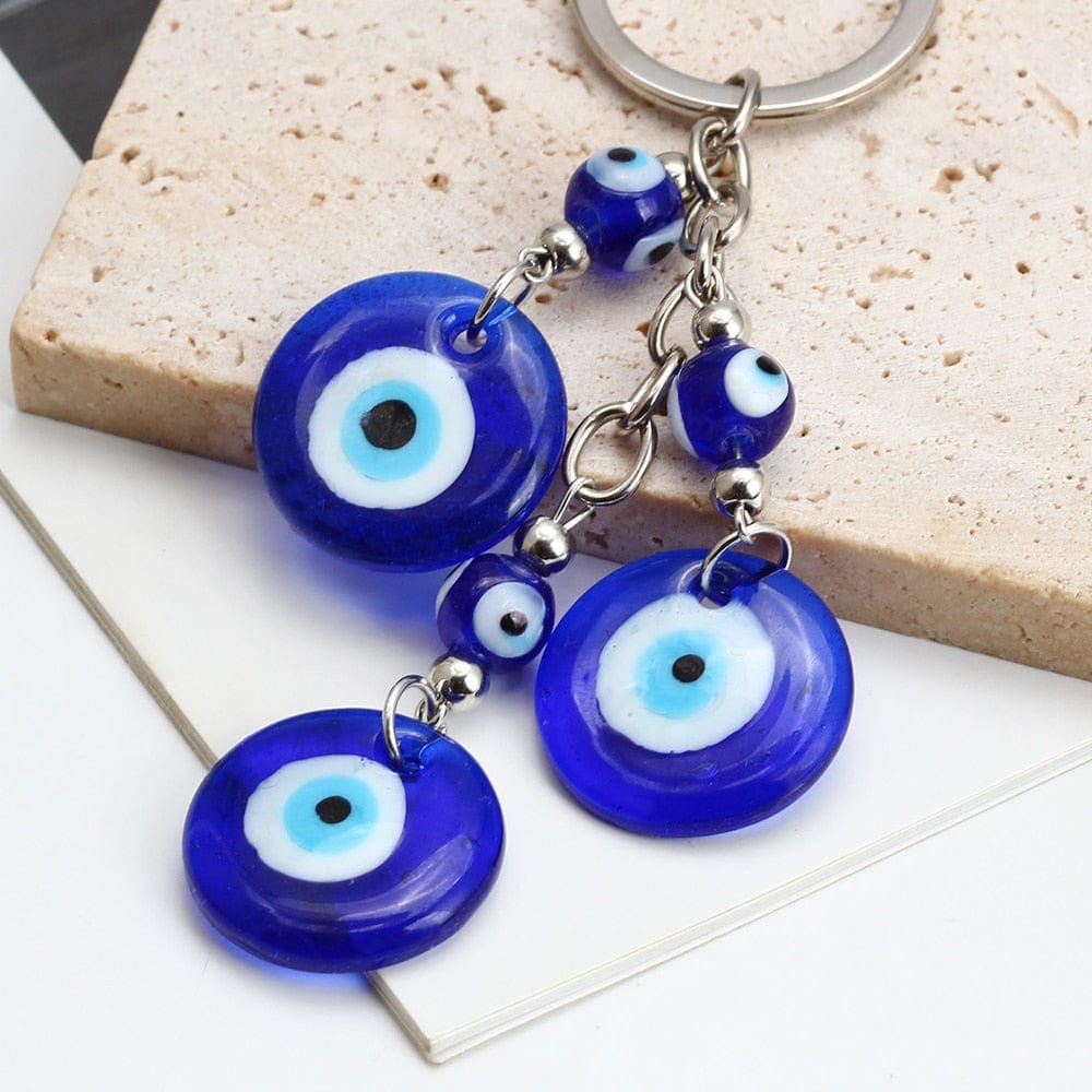 Greek Evil Eye Evil Eye Blue Glass Keychain