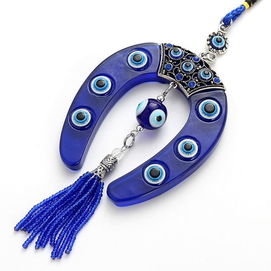 Greek Evil Eye Evil Eye Blue Horseshoe Shape Keychain