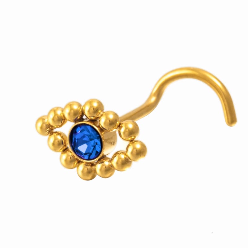 Greek Evil Eye Evil Eye Blue Rhinestones Nose cuff