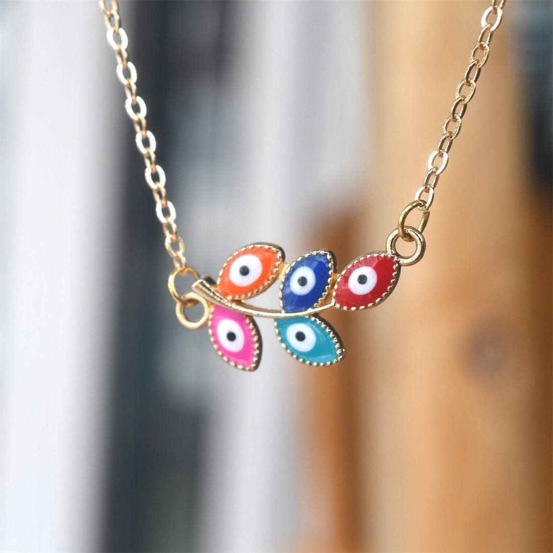 Greek Evil Eye Evil Eye Clavicle Chain Necklace