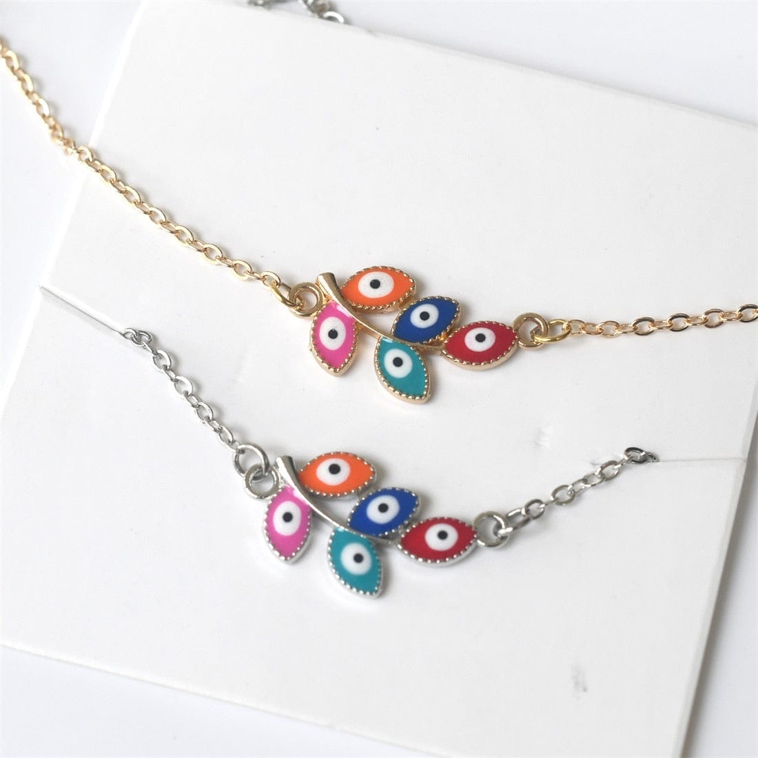 Greek Evil Eye Evil Eye Clavicle Chain Necklace