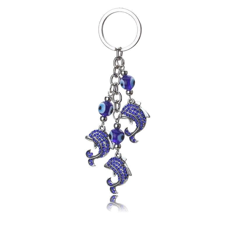 Greek Evil Eye Evil Eye Dolphin keychain