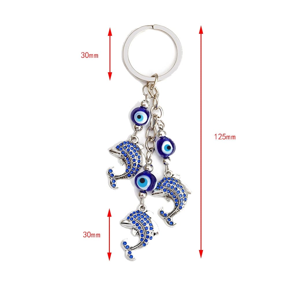 Greek Evil Eye Evil Eye Dolphin keychain