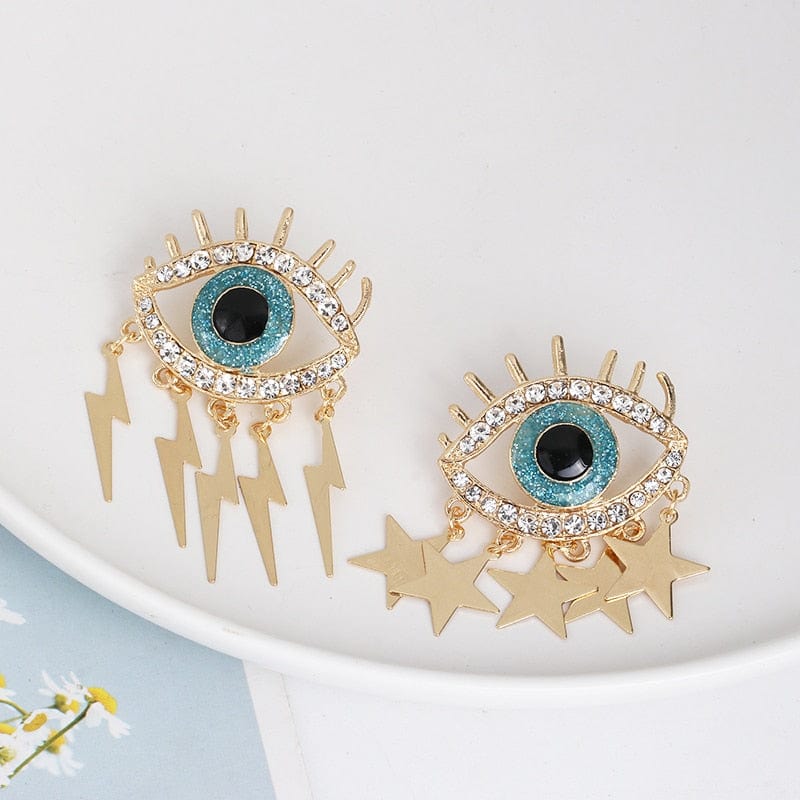 Greek Evil Eye Evil Eye Drop Earrings