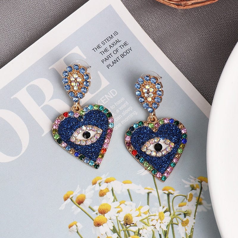 Greek Evil Eye Evil Eye Drop Earrings