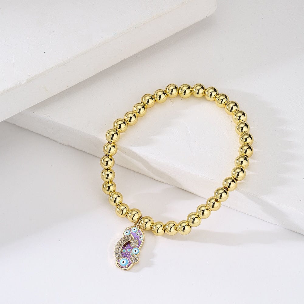 Greek Evil Eye Evil Eye Gold Beaded Bracelet