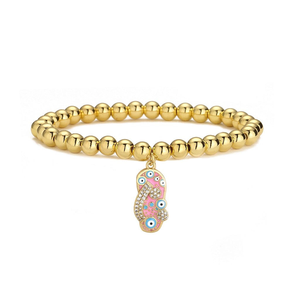 Greek Evil Eye Evil Eye Gold Beaded Bracelet