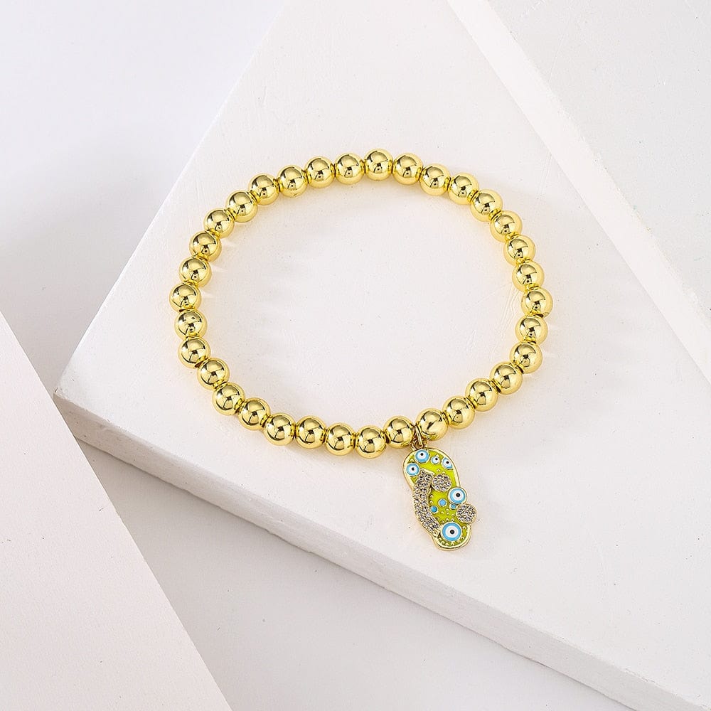 Greek Evil Eye Evil Eye Gold Beaded Bracelet