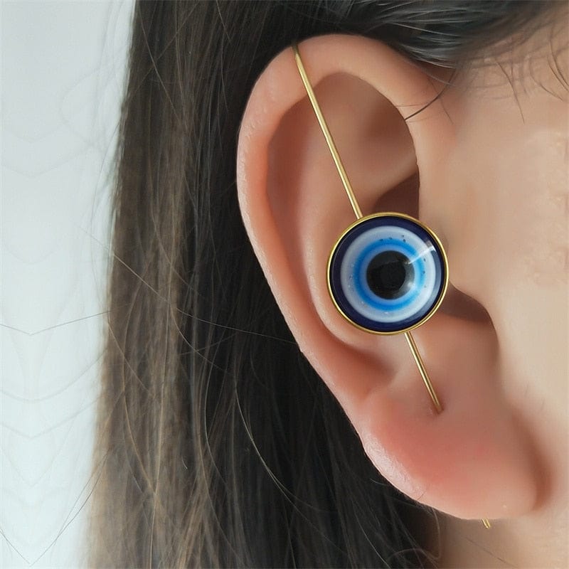 Greek Evil Eye Evil Eye Gold Stud Earrings