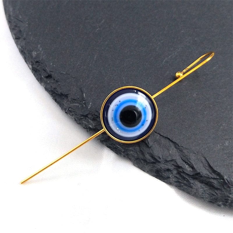 Greek Evil Eye Evil Eye Gold Stud Earrings