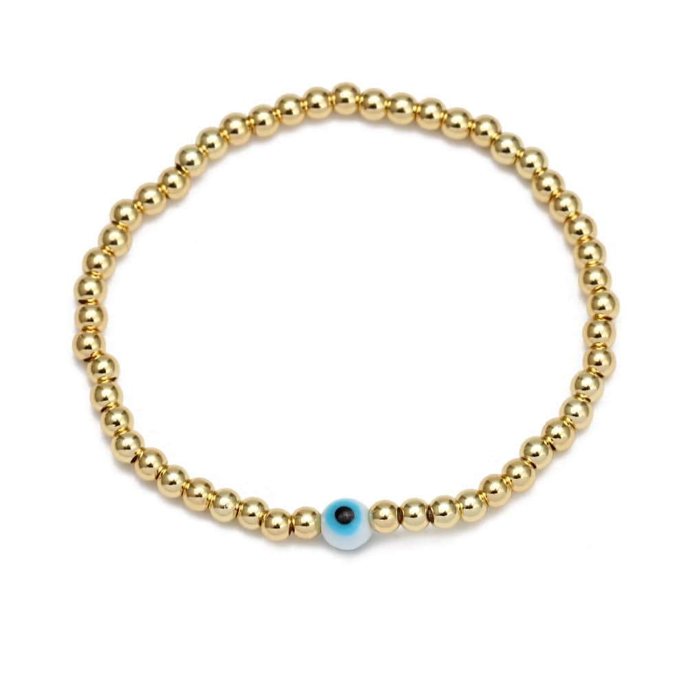 Greek Evil Eye Evil Eye Golden Beaded Bracelet