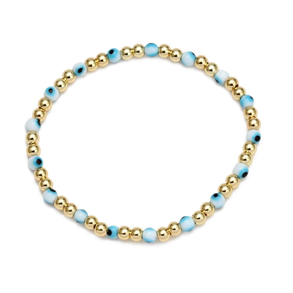 Greek Evil Eye Evil Eye Golden Beaded Bracelet