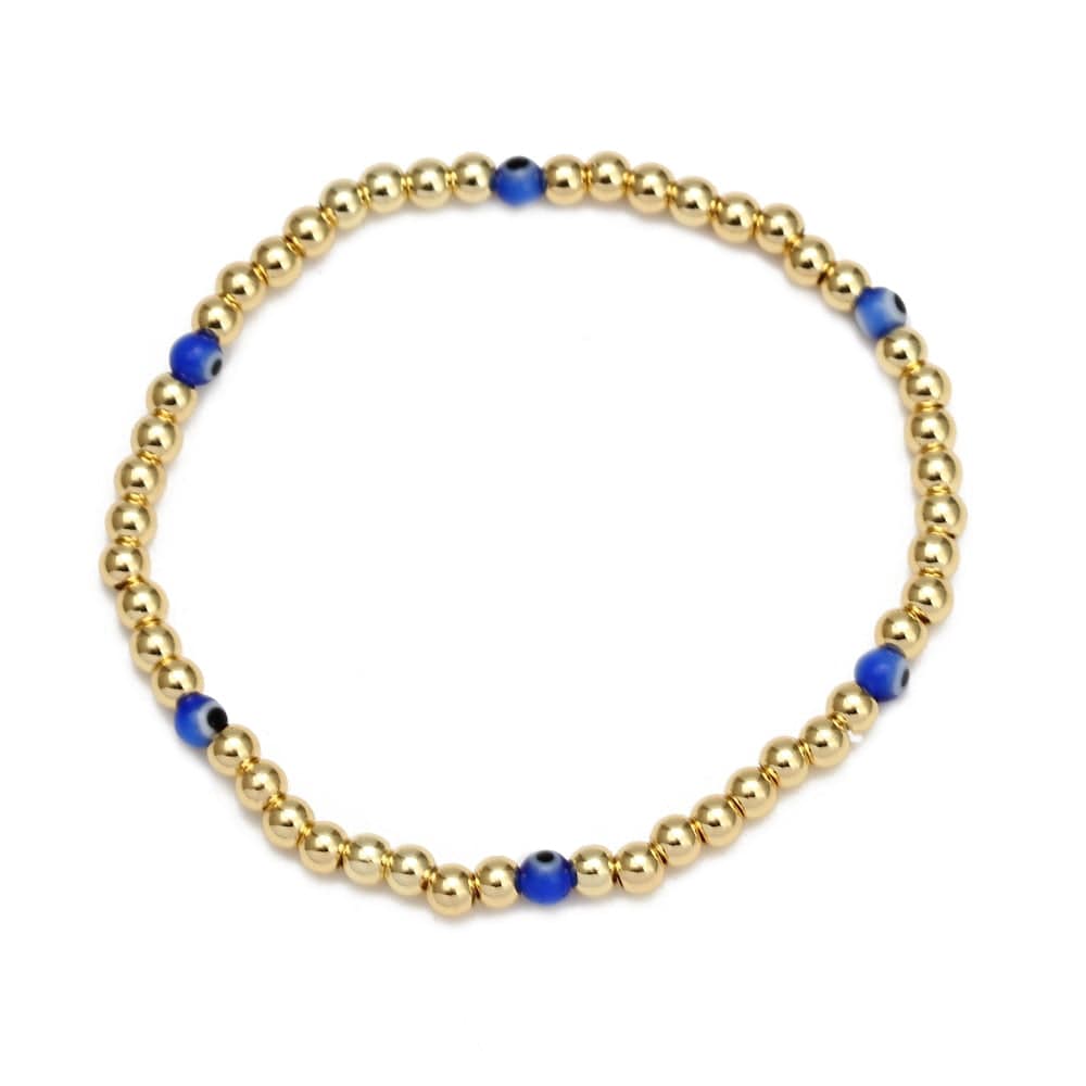 Greek Evil Eye Evil Eye Golden Beaded Bracelet