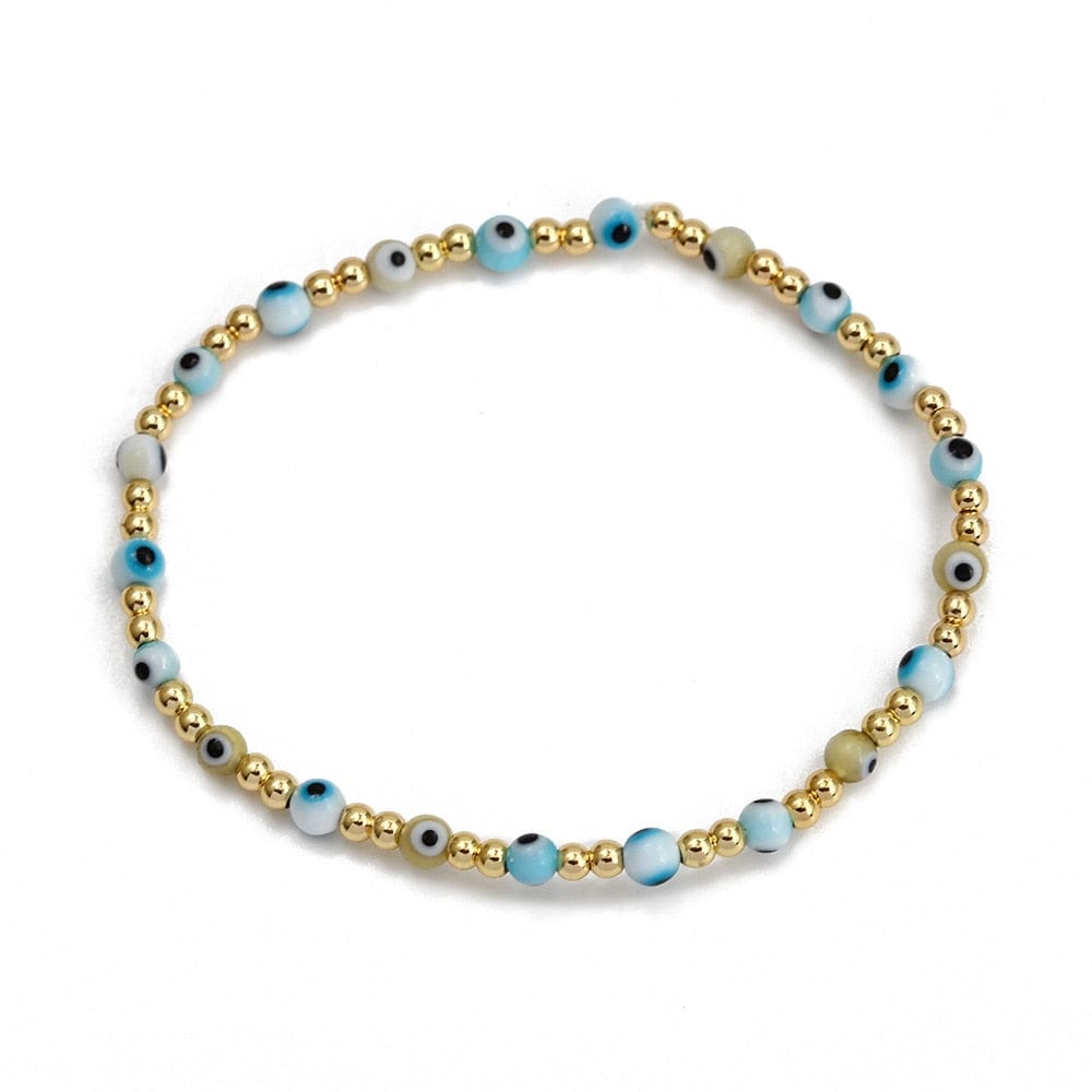 Greek Evil Eye Evil Eye Golden Beaded Bracelet