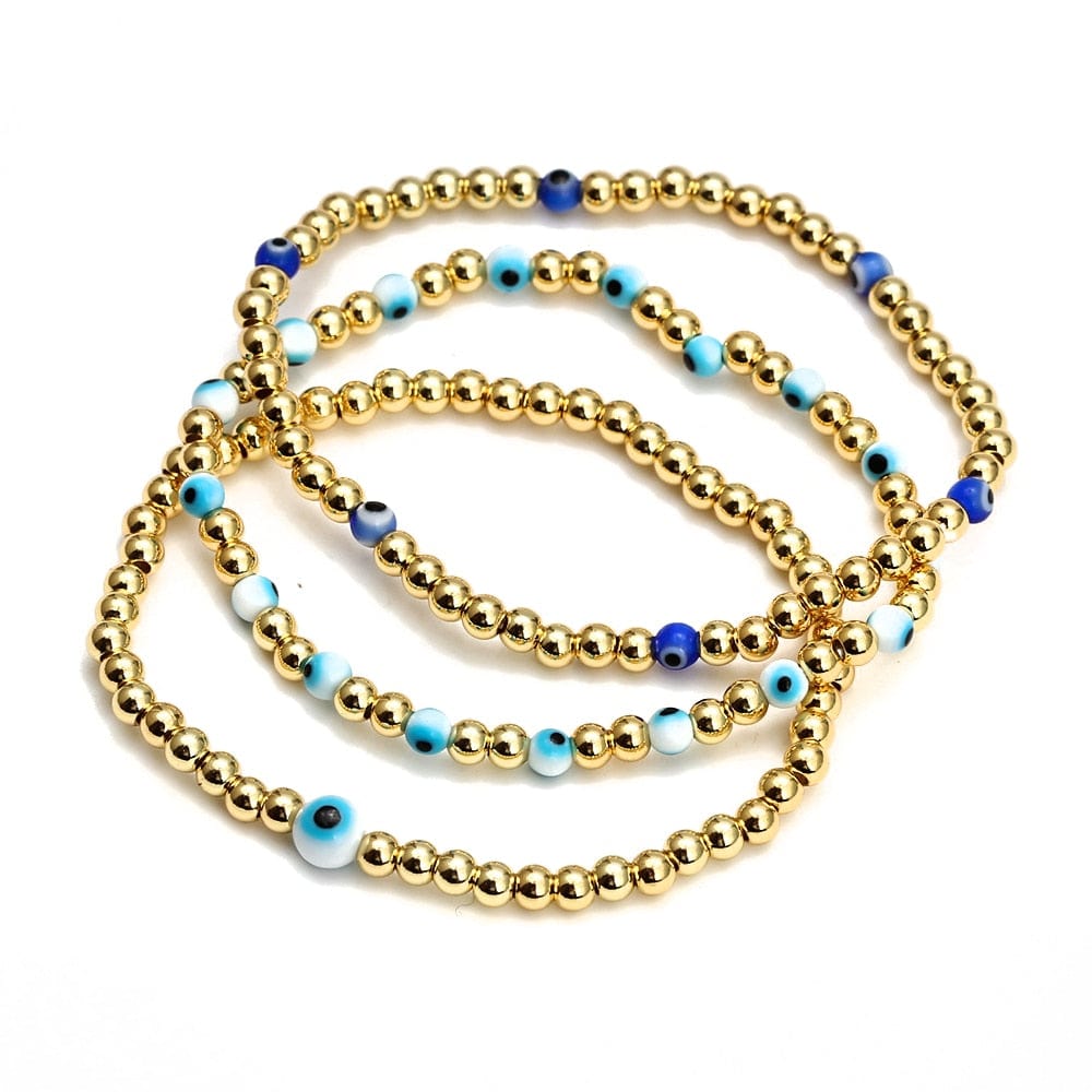 Greek Evil Eye Evil Eye Golden Beaded Bracelet