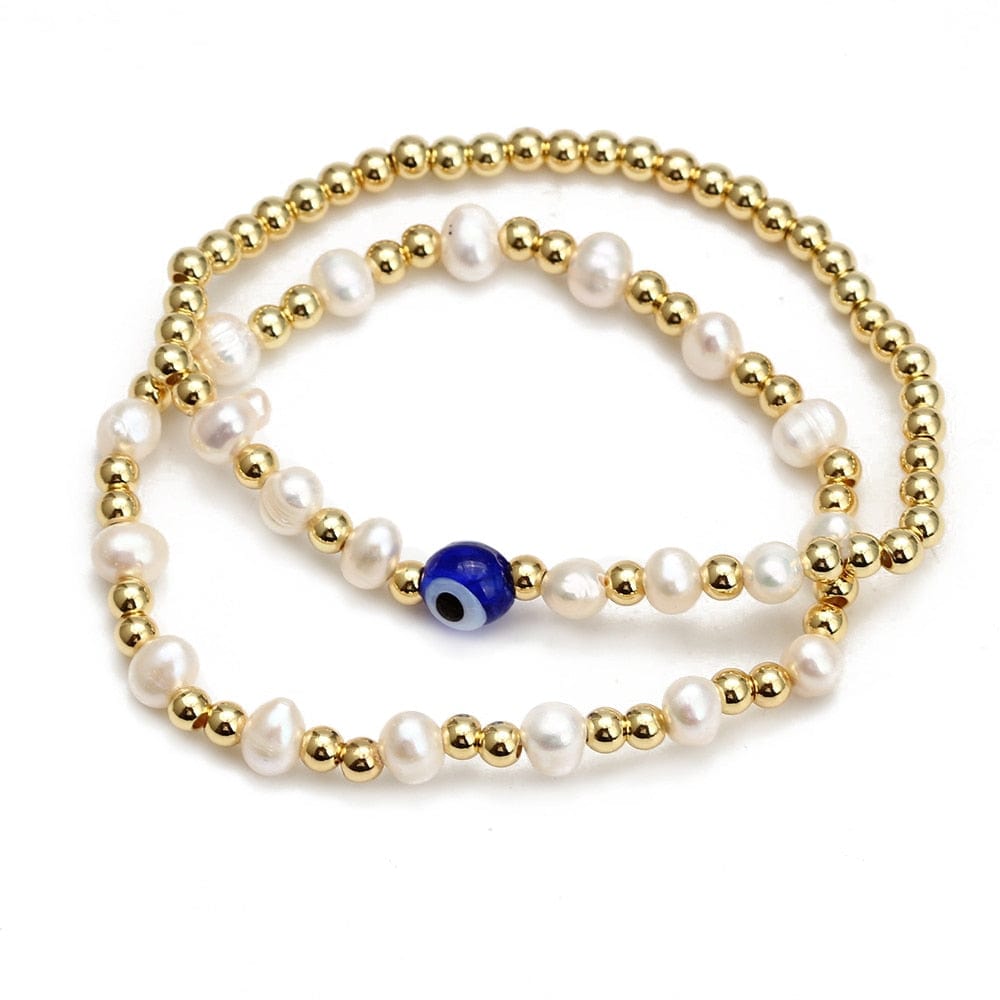 Greek Evil Eye Evil Eye Golden Beaded Bracelet