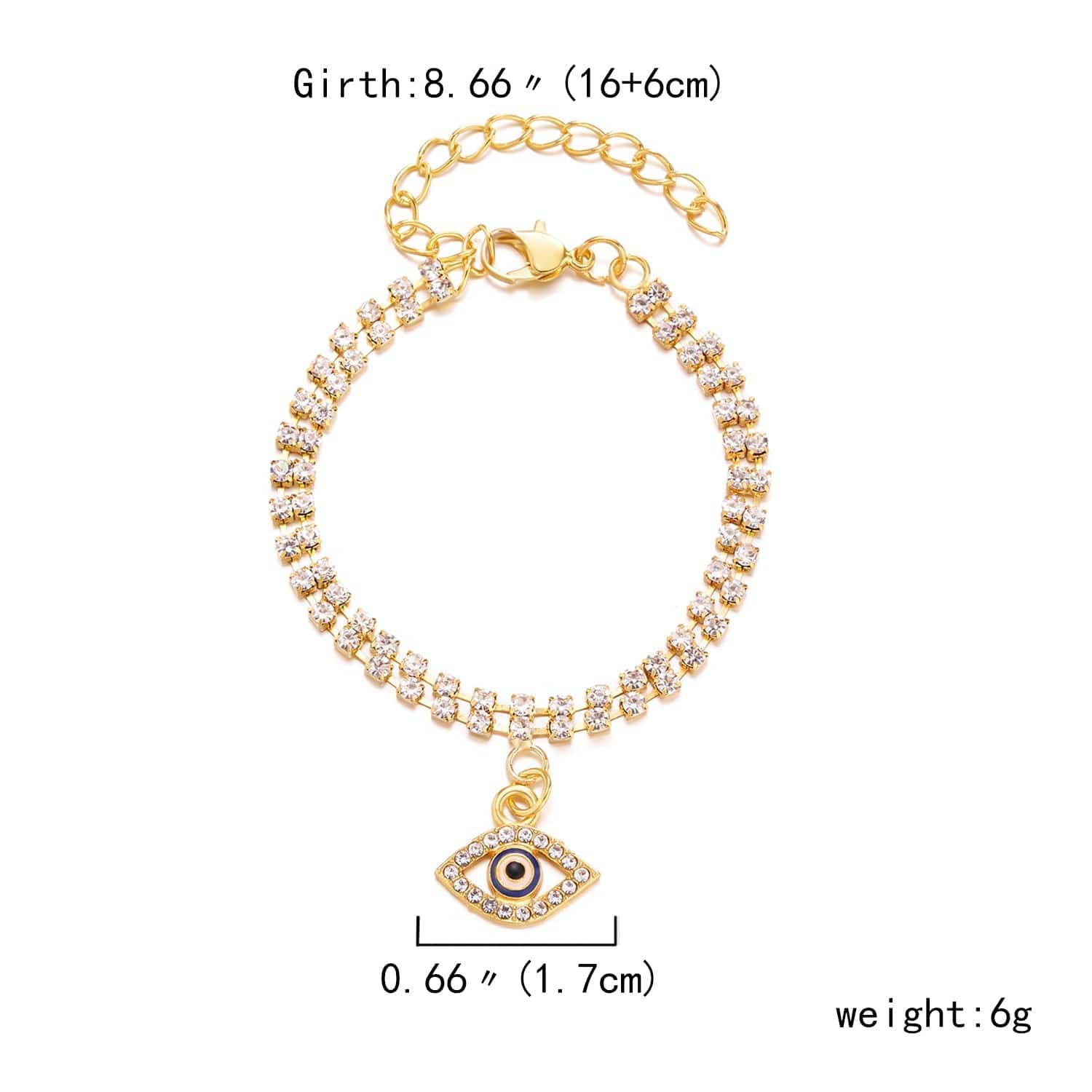 Greek Evil Eye Evil Eye Golden Bracelet For Women