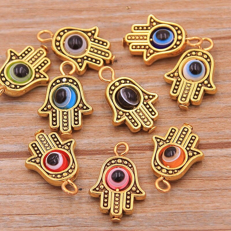 Greek Evil Eye Evil Eye Hamsa Hand Charm Pendants