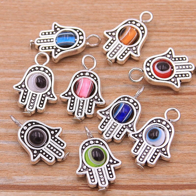 Greek Evil Eye Evil Eye Hamsa Hand Charm Pendants