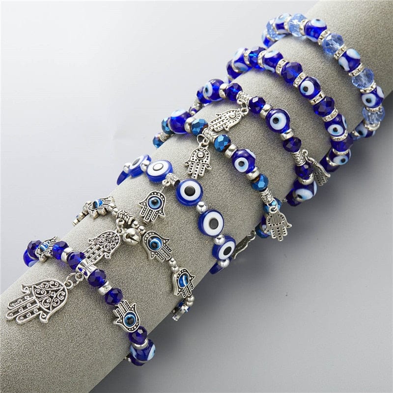 Greek Evil Eye Evil Eye Hamsa Hand Pendant Bracelet