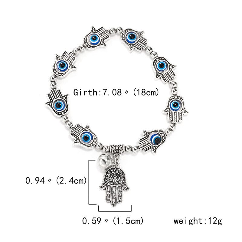 Greek Evil Eye Evil Eye Hamsa Hand Pendant Bracelet