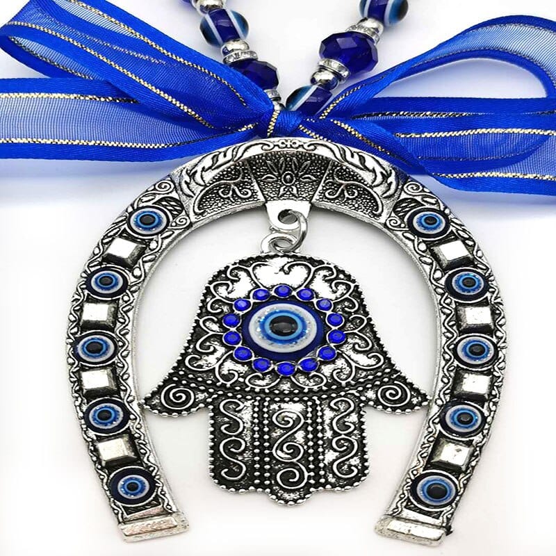 Greek Evil Eye Evil Eye Horseshoe Keychain