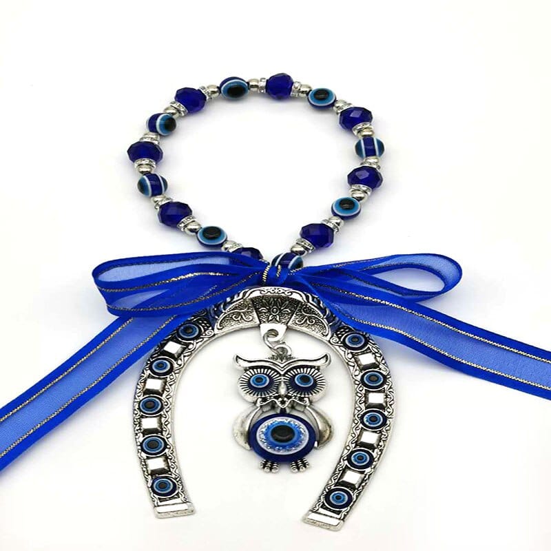 Greek Evil Eye Evil Eye Horseshoe Keychain