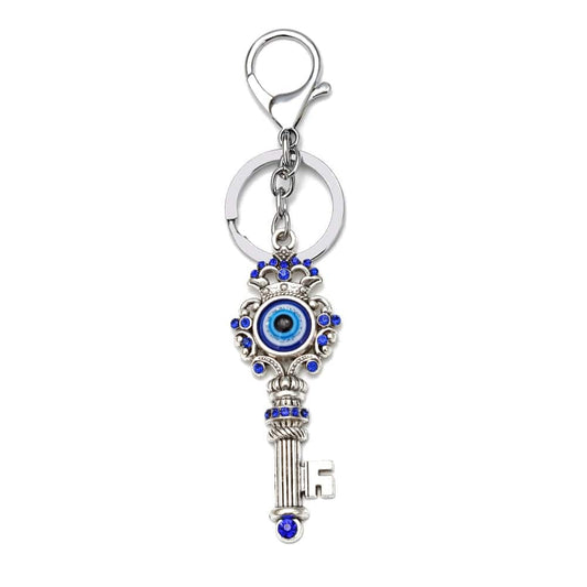 Greek Evil Eye Evil Eye Key Shape Keychain